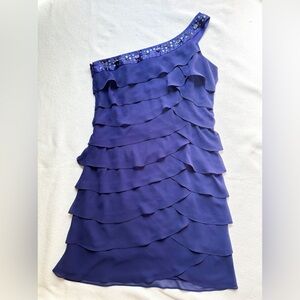 Collection Dressbarn One Shoulder Beaded Strap with Tiered Ruffle 14